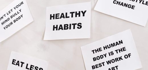 Motivational cards promoting healthy habits and positive thinking for lifestyle change.
